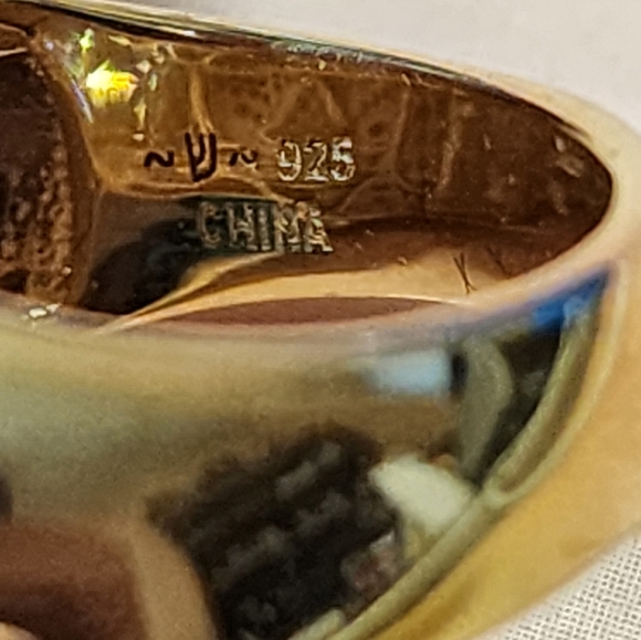 JTV Owl CZ, Chrome Diopside,  18k Gold over Sterling Ring - Picture 4 of 6